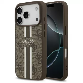 Guess 4G Printed Stripes MagSafe futrola za Apple iPhone 17 Pro - smeđa