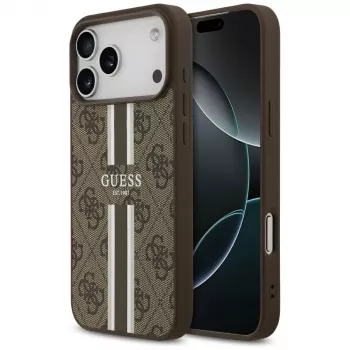 Guess 4G Printed Stripes MagSafe futrola za iPhone 17 Pro Max (smeđa)