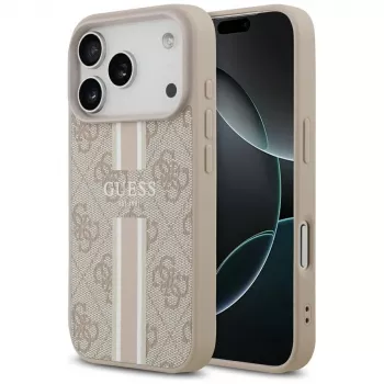 Guess 4G Printed Stripes MagSafe futrola za iPhone 17 Pro (ružičasta)