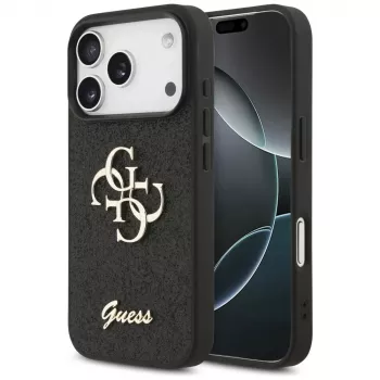 Guess Fixed Glitter Big 4G futrola za iPhone 17 Pro, crna
