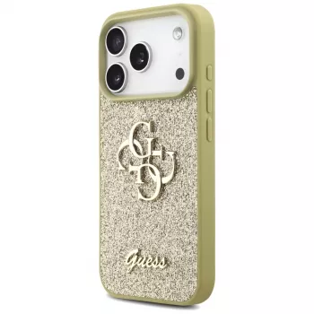 Guess Fixed Glitter Big 4G stražnja futrola za Apple iPhone 17 Pro, zlatna