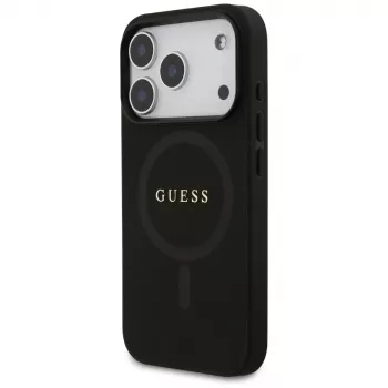 Guess Saffiano Classic Logo MagSafe futrola za iPhone 17 Pro, crna