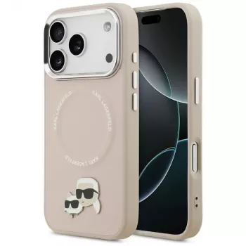 Karl Lagerfeld Karl & Choupette Pins MagSafe futrola za iPhone 17 Pro ružičasta