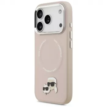 Karl Lagerfeld Karl & Choupette Pins MagSafe futrola za iPhone 17 Pro ružičasta
