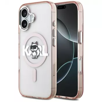 Karl Lagerfeld IML Choupette Sketch Logo MagSafe futrola za iPhone 17, ružičasta
