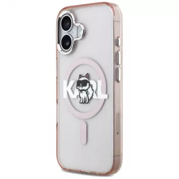Karl Lagerfeld IML Choupette Sketch Logo MagSafe futrola za iPhone 17, ružičasta