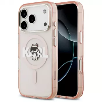 Karl Lagerfeld IML Choupette Sketch Logo MagSafe futrola za iPhone 17 Pro - ružičasta