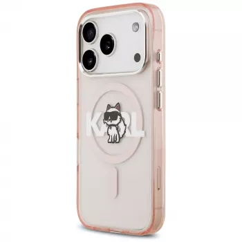 Karl Lagerfeld IML Choupette Sketch Logo MagSafe futrola za iPhone 17 Pro - ružičasta