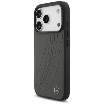 Mercedes kožna futrola Large Laurel Leaf MagSafe za iPhone 17 Pro antracit