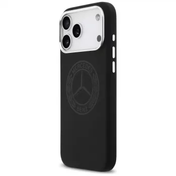 Mercedes silikonska futrola s Vintage logom MagSafe za iPhone 17 Pro Max crna