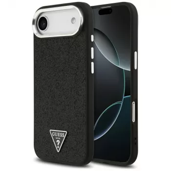 Guess Glitter Triangle Logo MagSafe futrola za iPhone Air crna