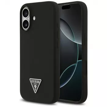 Guess silikonska Triangle Logo MagSafe futrola za iPhone 17 crna