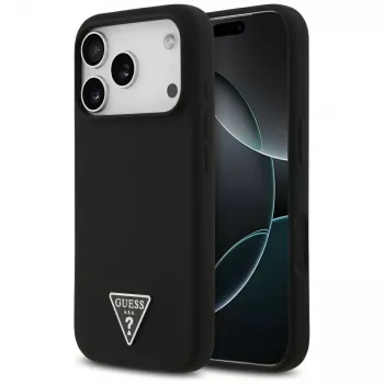 Guess silikonska Triangle Logo MagSafe futrola za iPhone 17 Pro, crna