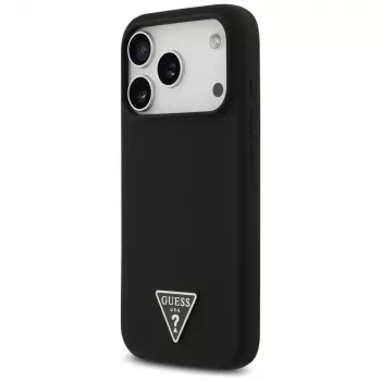 Guess silikonska Triangle Logo MagSafe futrola za iPhone 17 Pro, crna