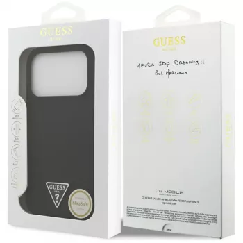 Guess silikonska Triangle Logo MagSafe futrola za iPhone 17 Pro Max (crna)