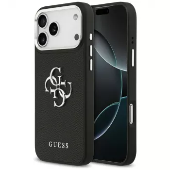 Guess Grained Big 4G Classic Logo futrola za iPhone 17 Pro Max - crna