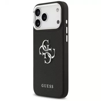 Guess Grained Big 4G Classic Logo futrola za iPhone 17 Pro Max - crna