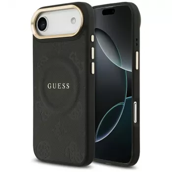 Guess Peony Hot Stamp MagSafe futrola za iPhone Air, crna