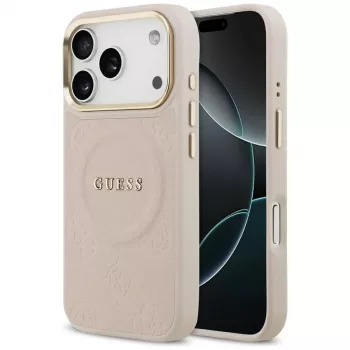 Guess Peony Hot Stamp MagSafe futrola za iPhone 17 Pro, ružičasta