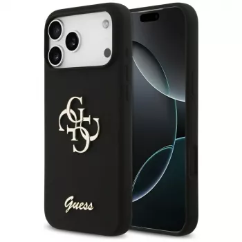 Guess Silicone Big 4G Script futrola za iPhone 17 Pro Max, crna