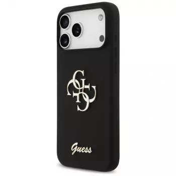 Guess Silicone Big 4G Script futrola za iPhone 17 Pro Max, crna