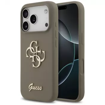 Guess Silicone Big 4G Script futrola za iPhone 17 Pro, smeđa