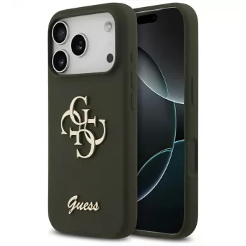 Guess Silicone Big 4G Script futrola za iPhone 17 Pro Max, kaki