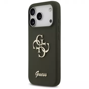 Guess Silicone Big 4G Script futrola za iPhone 17 Pro Max, kaki
