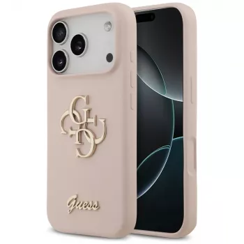 Guess Silicone Big 4G Script stražnja futrola za Apple iPhone 17 Pro - ružičasta