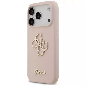 Guess Silicone Big 4G Script stražnja futrola za Apple iPhone 17 Pro - ružičasta