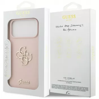 Guess Silicone Big 4G Script futrola za Apple iPhone 17 Pro Max - ružičasta