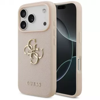 Guess Grained Big 4G & Classic Logo futrola za iPhone 17 Pro, ružičasta