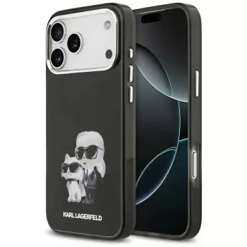 Karl Lagerfeld IML Aquarelle Karl & Choupette & Logo MagSafe futrola za iPhone 17 Pro (crna)