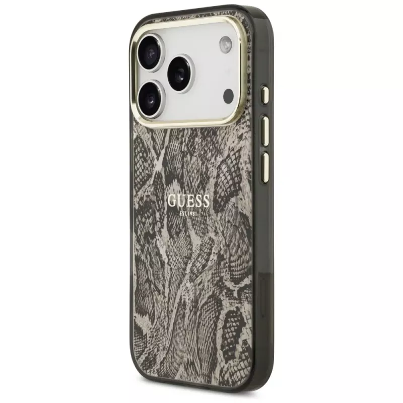 Guess Python Pattern MagSafe futrola za iPhone 17 Pro smeđa