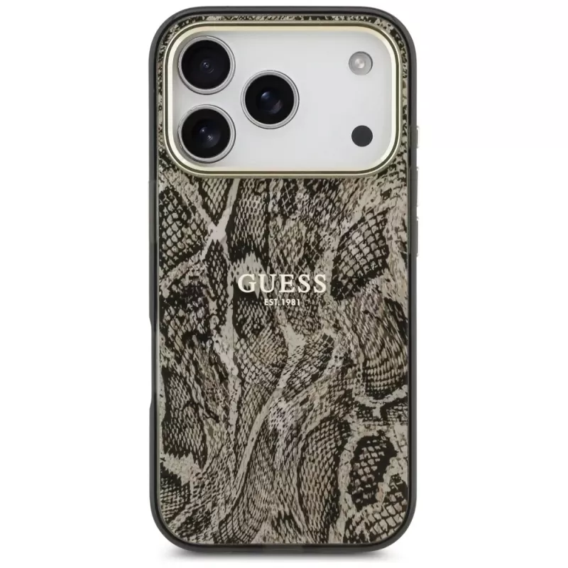 Guess Python Pattern MagSafe futrola za iPhone 17 Pro smeđa