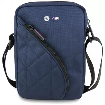 BMW nylon torba s džepovima i metalnim logotipom mornarsko plava