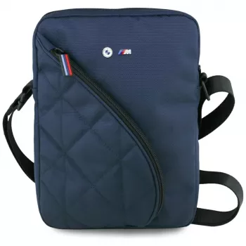 BMW nylon torba za nošenje preko ramena s džepovima i metalnim logotipom, 10 inch, mornarsko plava