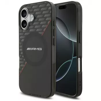 Mercedes AMG dvoslojna prozirna Rhombs MagSafe futrola za iPhone 17, crna/crvena