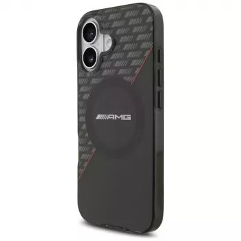 Mercedes AMG dvoslojna prozirna Rhombs MagSafe futrola za iPhone 17, crna/crvena