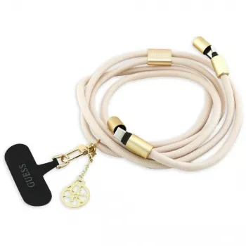 Guess Crossbody Strap 4G Charm - univerzalna traka za mobitel / USB-C na USB-C kabel 1,5m (bež)