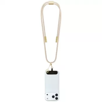 Guess Crossbody Strap 4G Charm - univerzalna traka za mobitel / USB-C na USB-C kabel 1,5m (bež)