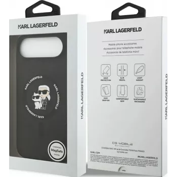 KARL LAGERFELD silikonska Karl & Choupette Ring MagSafe futrola za Apple iPhone Air - crna