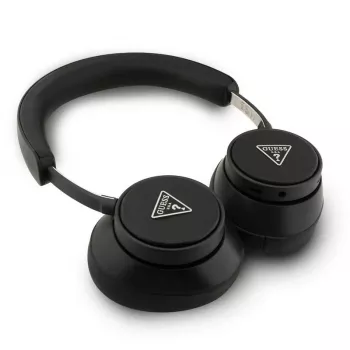 Guess Bluetooth over-ear slušalice ENC Saffiano Triangle Logo crne