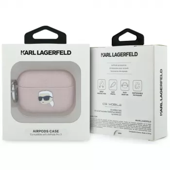 KARL LAGERFELD Monogram Karl Head futrola za AirPods Pro 3, ružičasta