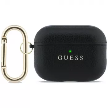 Guess Grained Classic Logo futrola za AirPods Pro 3, crna