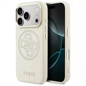 Guess Perforated 4G MagSafe futrola za iPhone 17 Pro, bež