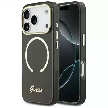 Guess IML Script Metal MagSafe futrola za Apple iPhone 17 Pro, crna