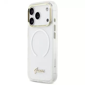 Guess IML Gradient Script Metal MagSafe futrola za iPhone 17 Pro Max, bijela