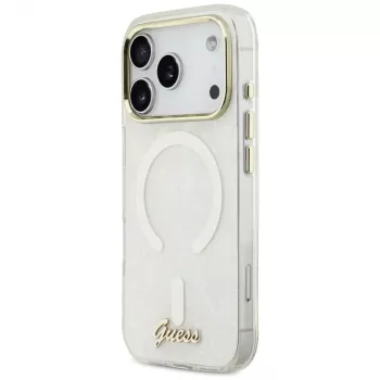 Guess IML Shell Script Metal MagSafe futrola za iPhone 17 Pro Max, bijela