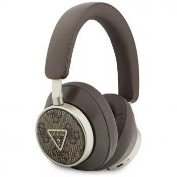 Guess 4G Triangle Logo bežične Bluetooth 5.4 slušalice s ENC, smeđe